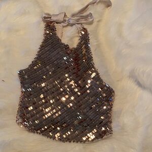 Free People Sparkling Mesh Top